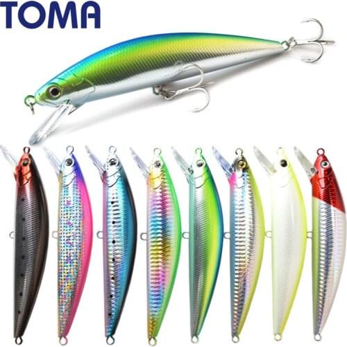 TOMA Wobbler Plastic Minnow Fishing Lure Sinking 60G 140MM Long Cast Bass Pike Artificial Hard Bait Tackle Fresh Salt Water
