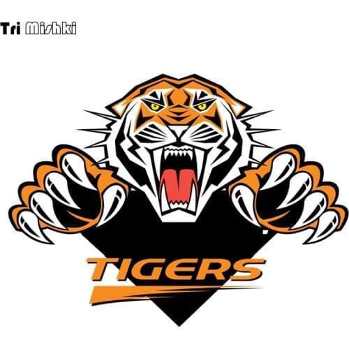 Tri Mishki WCS152 13x17cm fighting anger tiger car sticker funny colorful auto automobile decals