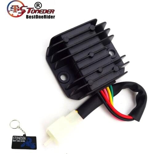 STONEDER 5 Wire Pins Voltage Regulator Rectifier For 50cc 70cc 90cc 110cc 125cc 150cc Engine ATV Quad GY6 Scooter Moped Go Kart