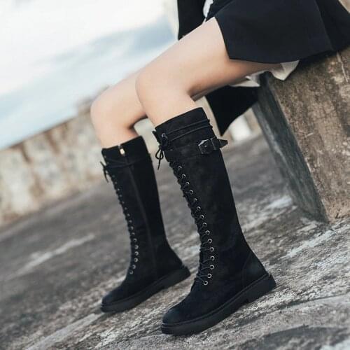 British Retro Slim Knee Boots Female Casual Riding Boots New Fashion Long High Autumn And Winter Thick Heel Knight Boots Female