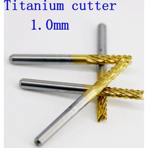 10pcs 1.0mm High Qualtiy Tungsten Steel Titanium Coat Carbide Mill Engraving Bits Cnc Pcb Rotary Burrs Milling Cutter Drill Bit