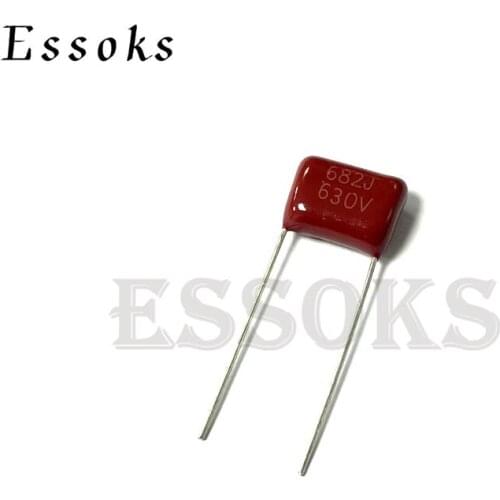 10PCS 630V682J 0.0068UF Pitch 10mm 6.8NF 630V 682 682J CBB Polypropylene film capacitor