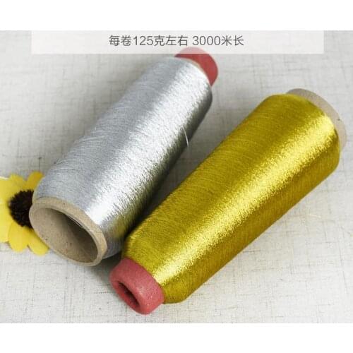3000M gold and silver line computer embroidery line DIY hand stitch line gold silver bright silk line