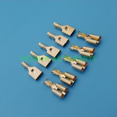 Free shipping 200pcs 6.3mm 6.3 Crimp Terminal Female Spade Connector