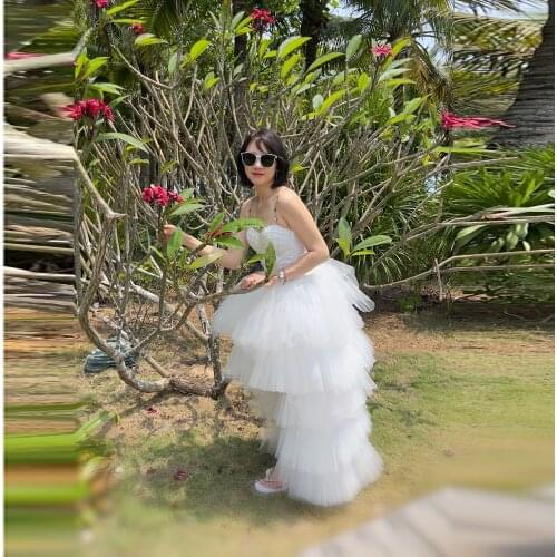 Black High Low Tiered Tutu Skirt High Waist Jupe mujer faldas Beach Gowns Tiered Long Birthday Photo Shoot Skirt Custom Make