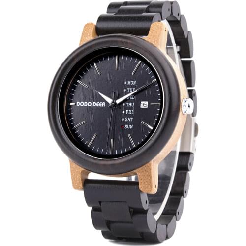 DODO DEER Couple Watches Women Mens with Week Date Creative Dial Analog Wood Quartz Wooden Watch Cool Clock Relogio Feminino