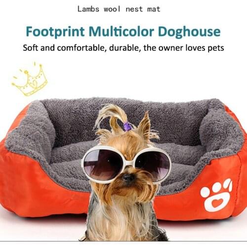 S-XL Large Pet Cat Dog Bed 6 Colors Warm Cozy Dog House Soft Fleece Nest Dog Baskets House Mat Autumn Winter Waterproof Kennel