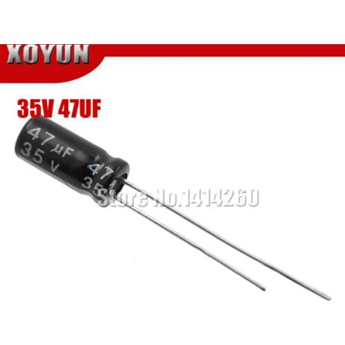 50pcs/lot New 35V47UF 5*11mm 47UF 35V 47UF 5*11 Electrolytic capacitor