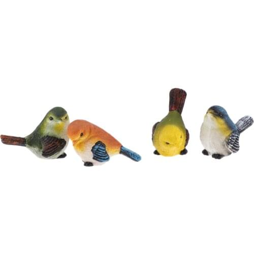 4 Pcs Birds Figure Resin Crafts Pigeon Statues and Figurines - Indoor Outdoor Home Garden Decor