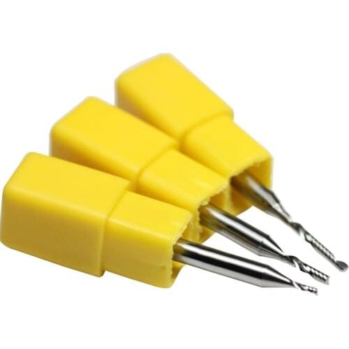 6pcs 3.175*2.0*12mm A Series One Flute Spiral Acrylic CUTTING End Milling Cutter/Tungsten Cutting Tools HUHAO