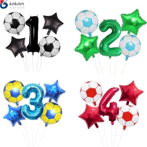 Helium Foil Globos Football Balloons Birthday Party Decorations Kids Boy World Cup Digit 32" Number Ball Soccer Party Supplies