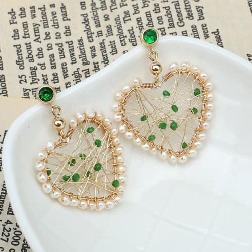 Hot selling no allery 925 silver stud real gold plating heart shape natural white tiny genuine pearl women dangle earring