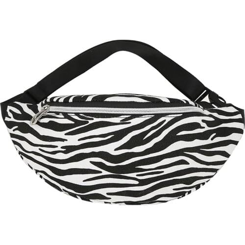 Canvas Banana Chest Bags for Women 2021 Waist Packs Ladies Handbags Retro Tie Dye Leopard Zebra Printing Shoulder Crossbody Bag