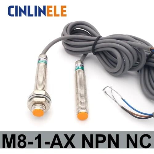M8 LJ8A3-1-Z/AX 1mm 6-36V induction DC NPN NC metal sensor inductive proximity switch Screen shield type LJ8A3 sensor switch