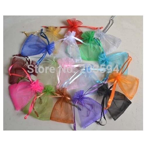 JBDGJK! ,Random Mix Colors Jewelry Packing Drawable Organza Bags 7x9cm,Wedding Gift Bags & Pouches,300pcs/lot