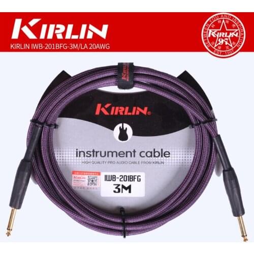 Kirlin IWB-201BFG Instrument Cable (PURPLE), 1/4" Straight to Straight, 3M/10FT