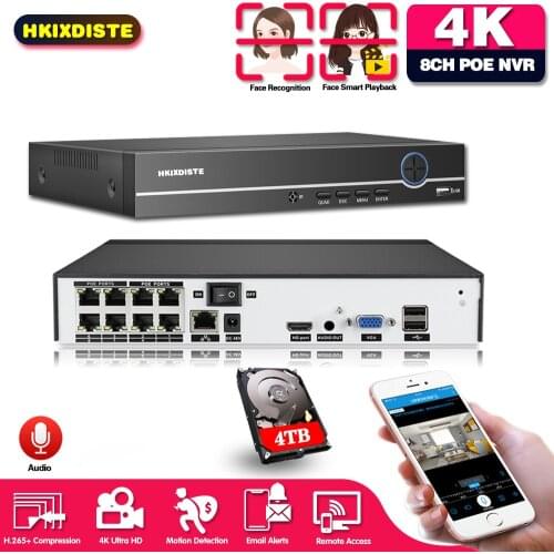 HD CCTV 8CH 5MP surveillance DVR POE NVR 8 channel Face&Motion Detection HDMI Standalone security 4G WIFI NVR video recorder