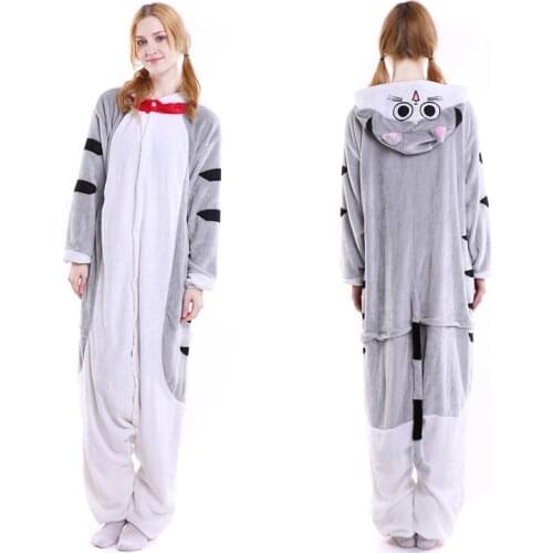 Dropship Adult High Quality Chis Cat Sweet Home Kigurumi Onesies Sleepwear Animal Anime Cartoon Pajamas Cosplay Costumes