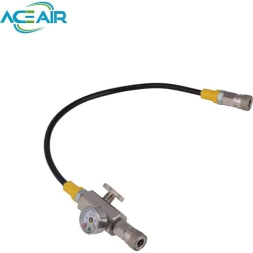 PCP Airforce Fill Valve with 36CM Hose Stainless Steel