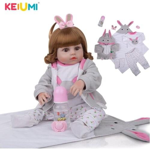19 Inch Reborn Bebe Doll Girl Newborn Toy Full Silicone Reborn Dolls Waterproof Cute Baby Dolls Alive For Girls Birthday Gifts