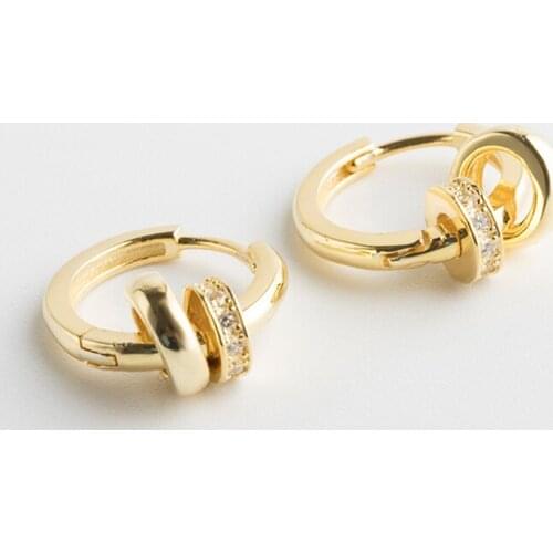 WTLTC 12mm 925 Sterling Sliver Small Round Hoop Earrings for Women Minimal Ting Circle Earrings Dainty CZ Charms Earrings Hoops