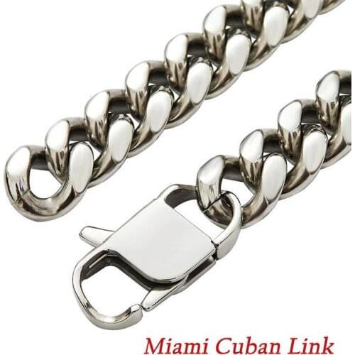 Miami Cuban Link Necklaces for Mens Stainless Steel Long Gold Chain Necklace Chunky Hip Hop Rock Necklace Jewelry on The Neck