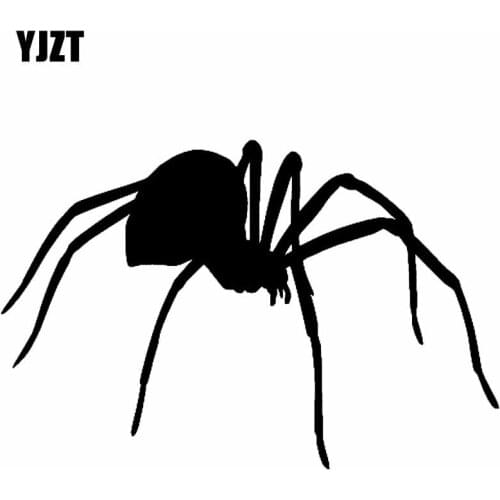 YJZT 15.2CM*10.2CM Spider Vinyl Decal Car Sticker CREEPY Black/Silver C19-0229