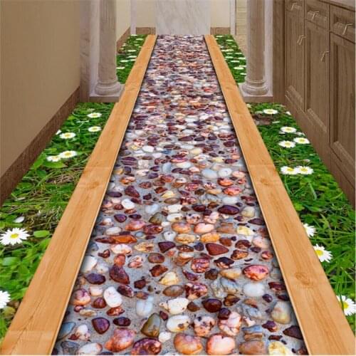 Beibehang Wallpaper Mural Wall Sticker Fresh Grassland Wildflower Stone Road Bathroom Aisle Corridor 3D Floor papel de parede
