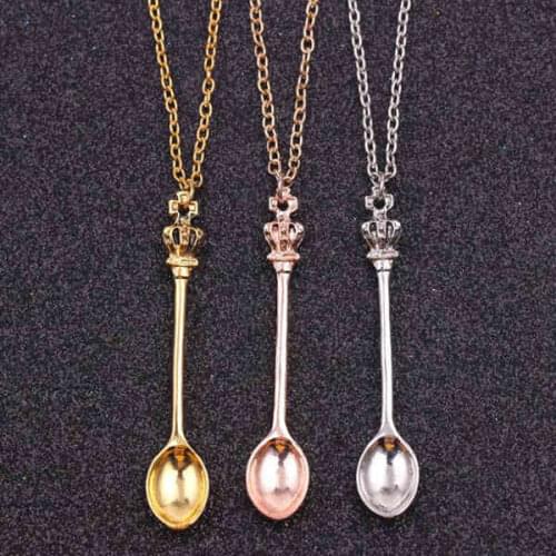 Newest Snuff Snorter Sniffer Powder Spoon Portable Necklace Wax Scoop Hookah Shisha Herb Smoking Pipe crown mini teapot Accessor