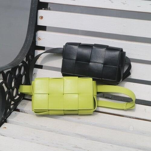 2021 New Fashion Elegant Simple Cowhide Woven Style Personality Handbag Flip Cute Shoulder Bag Slung Chest Bag