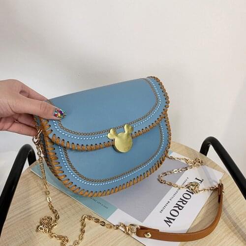 Disney cartoon Mickey Mouse 2021 new Hong Kong style messenger bag hand DIY sewing shoulder bag advanced sense clutch bag