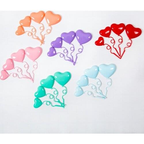 4pcs/set New Macaron Plastic Heart Foldable Confession Love Balloon Birthday Cake Dessert Table Valentines Day Wedding Decor