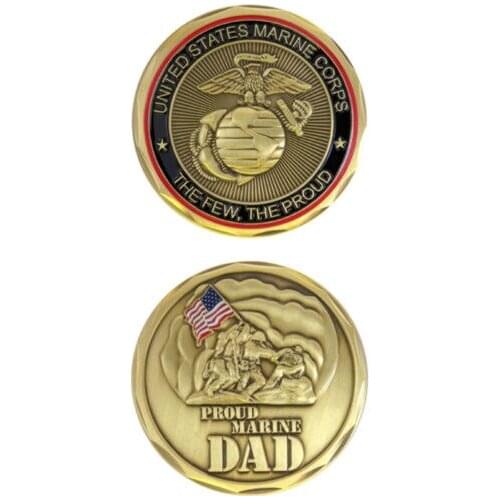 Custom coin low price US Marine Corps Challenge Coin Proud Marine Mom New oem metal milirary coins hot sale usa coins FH810247