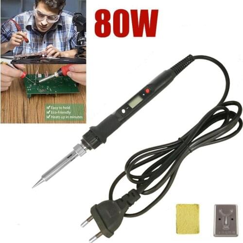 80W Tin Soldering Iron Digital Soldering Irons Kit Set Electric Temperature LCD Adjustable 220V 80W Rework Welding Tools Diy Kit