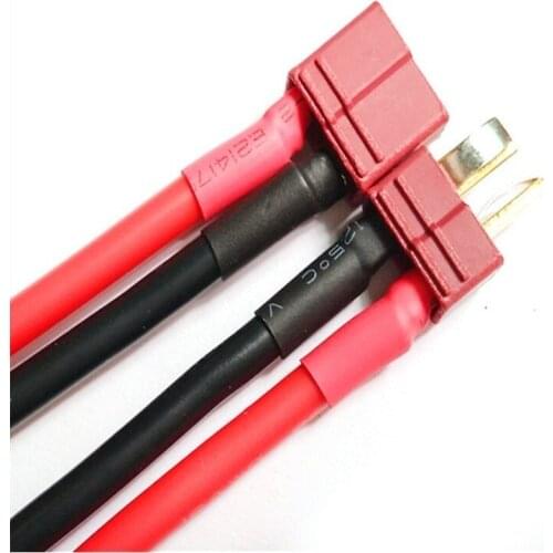 Wholesale 100mm T Plug Battery Connector 14WAG Cable Extension DIY male&female battery Cable for 7.4v 11.1v 14.8v 22.2v battery