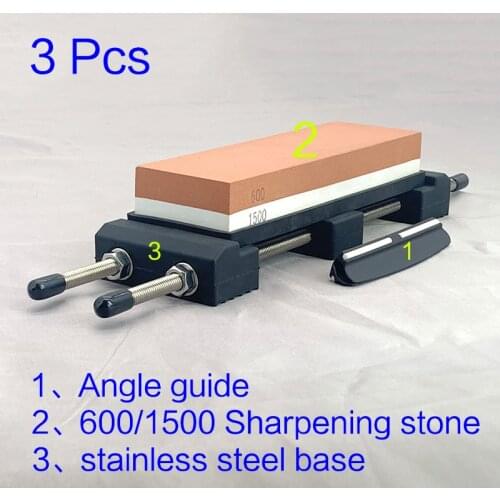 Sharpening stone 600/1500 grit base angle guide set 3 pcs kitchen knife sharper apex dege blade sharp whetstone Accessories