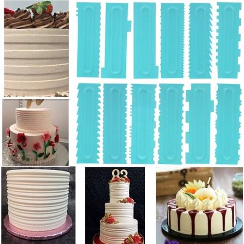 New Plastic Sawtooth Cake Scraper Decorating Comb & Icing Smoother Tool Scraper Diy Icing Decorating Spatula Decorating Supplies