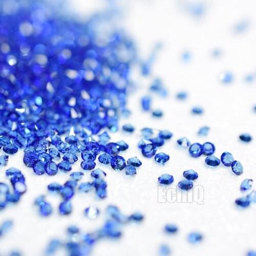 Approx. 1440Pcs 2mm Nail Rhinestones Royal Blue Pointed Nail Art Micro Rhinestone Crystal Mini Manicure Decoration Beads