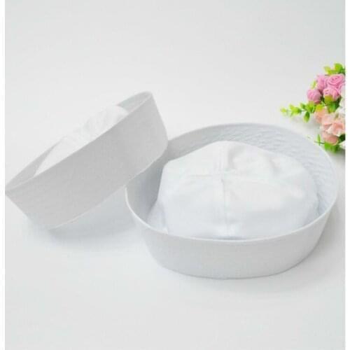2019 White Sailor Navy Hat Cap with Anchor for Fancy Dress Sailor Marine Doughboy military Cap Hat for Adults / child
