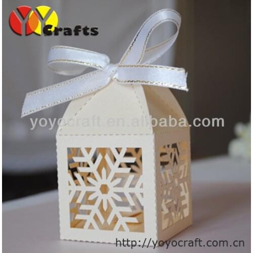 Snowflake laser cut christmas cake decoration boxes 5cm*5cm