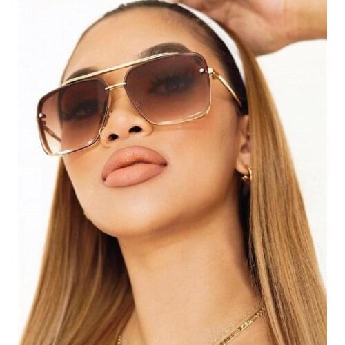 Luxury Rimless Sunglasses Women Fashion Brand Designer Oversized Punk Sun Glasses for Men Lady Square Shades zonnebril dames