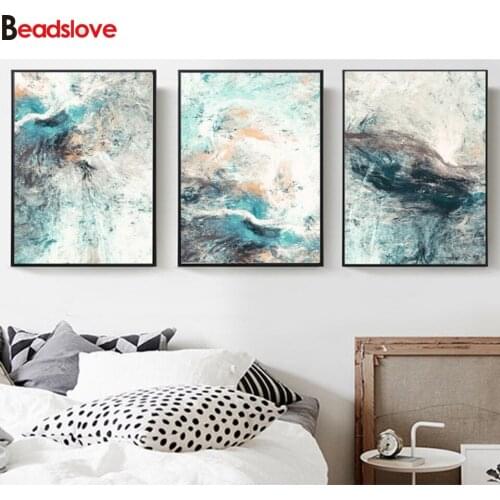 Modern Simplicity of Abstract diamond embroidery 3 Pieces Wall stickers diamond painting full square round drill mosaic decor