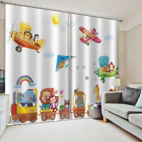 Modern cartoon Window Curtain Blackout 3D Curtain Living Room Children Room Curtains Blinds Panel Drapes