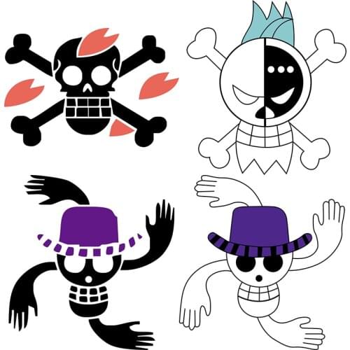Three Ratels CDM123 ONE PIECE Funny Pirate logo cartoon anime car hood sticker laptop decal wall stickers home decoration