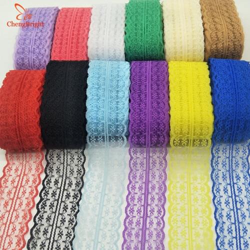 CHENGBRIGHT 10 Yards 45mm Lace Ribbon Tape 45MM Lace Trim Fabric DIY Embroidered Net White Lace Trim Cord Sewing Decoration