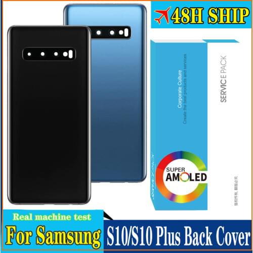 Back Glass Replacement For Samsung Galaxy S10 S10 Plus S10+ Battery Cover Rear Door Housing Case Camera Glass Lens Frame