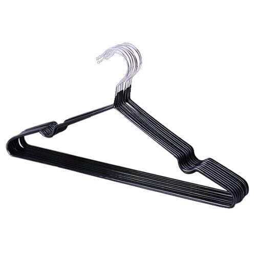 10 pcs/lot Children Adult Non-Slip Metal Shirt Trouser Hook Hangers Coat Hanger Clothes Accessories Rack (black)