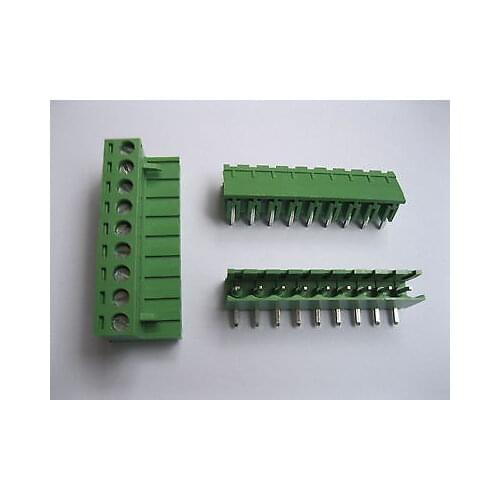 30 pcs 5.08mm Angle 9 pin Screw Terminal Block Connector Pluggable Type Green