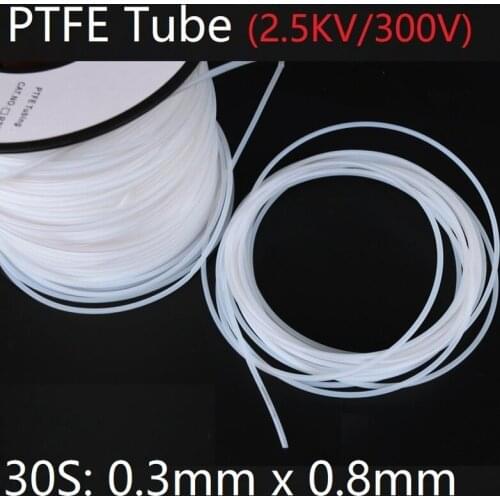 30S 0.3mm x 0.8mm PTFE Tube F46 Insulated Capillary Heat Protector Transmit Hose Rigid Temperature Corrosion Resistance 600V