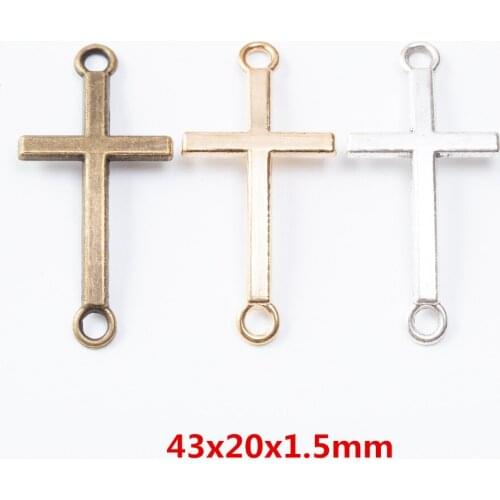40 pieces of retro metal zinc alloy cross pendant for DIY handmade jewelry necklace making 7196